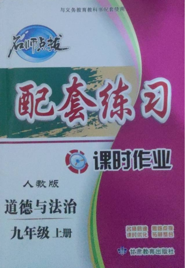2023年配套练习课时作业九年级政治上册人教版