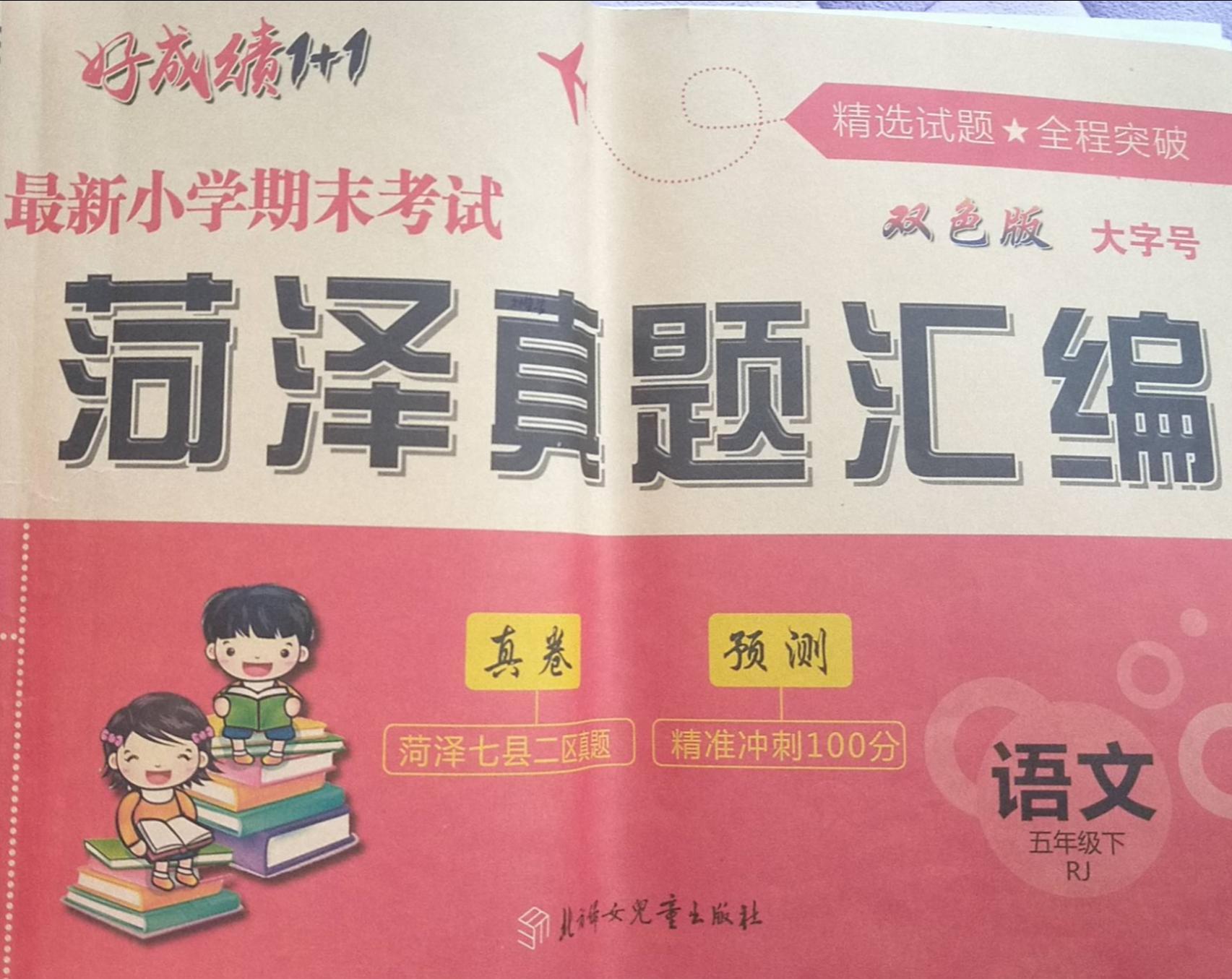 2023年菏泽真题汇编五年级语文下册人教版菏泽专版