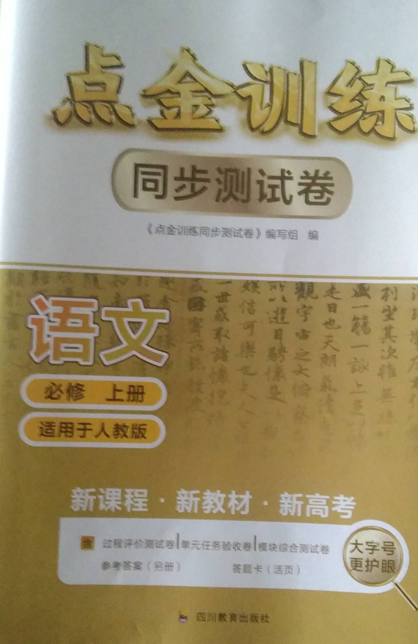 2023年点金训练 同步测试卷高一语文上册人教版