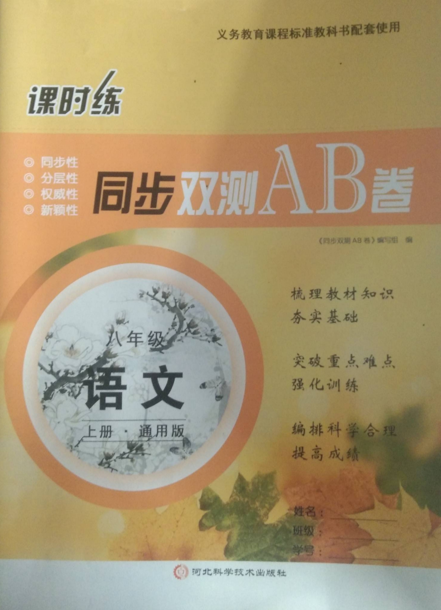 2023年课时练同步双侧AB卷八年级语文上册通用版